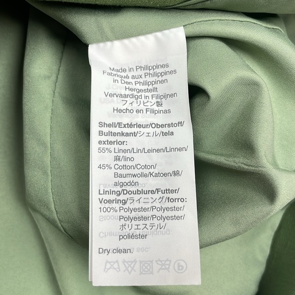 J. Crew Linen Blend Single Breasted Blazer Jacket Coastal Minimalist Green 4 - Picture 8 of 8